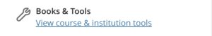 View course & institution tools