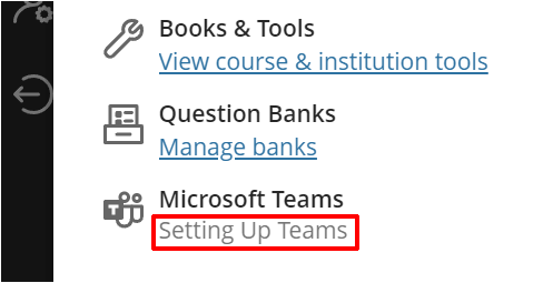 Learn Ultra's Details and Action menu with the link under Microsoft Teams - 'Setting up teams' greyed out