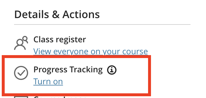 The progress tracking option in Learn Ultra, with 'Progress Tracking' highlighted.