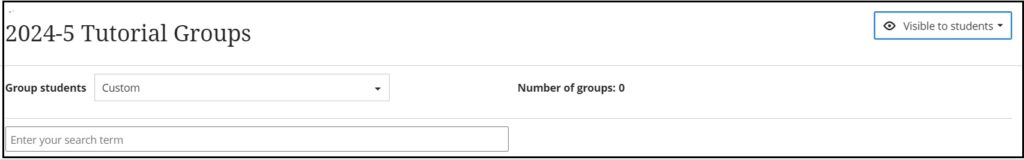 Screenshot showing Custom groups selected and made visible to students.