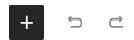 Black square with white plus sign along we undo and redo options that appear at the top of the document - add blocks functionality