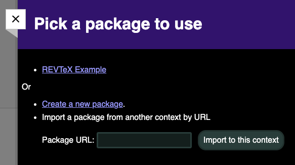 Chirun pick a package to use page