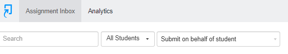 Turniting submit on behalf of student drop down selector