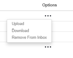 Select Upload, Download and Remove from Inbox options