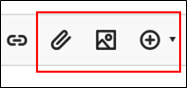 Screenshot showing attachment tools on the submission window toolbar.