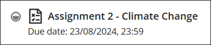 Screenshot showing the assignment in the content window.