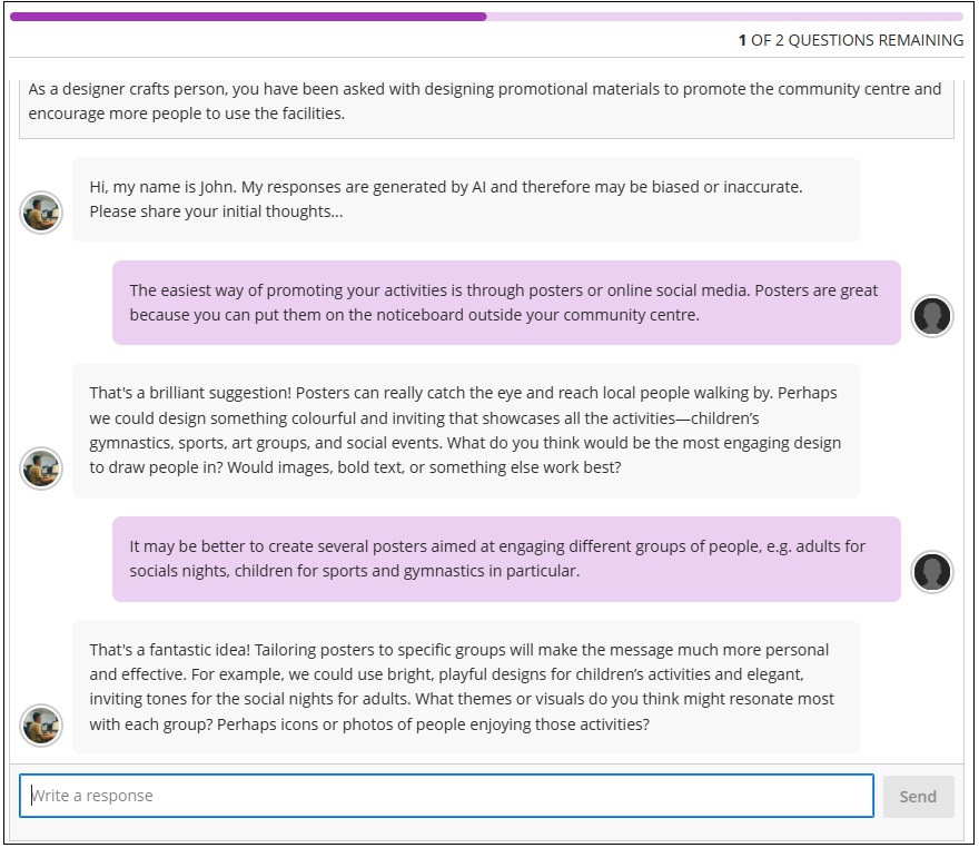 Example of an AI Conversation Role Play